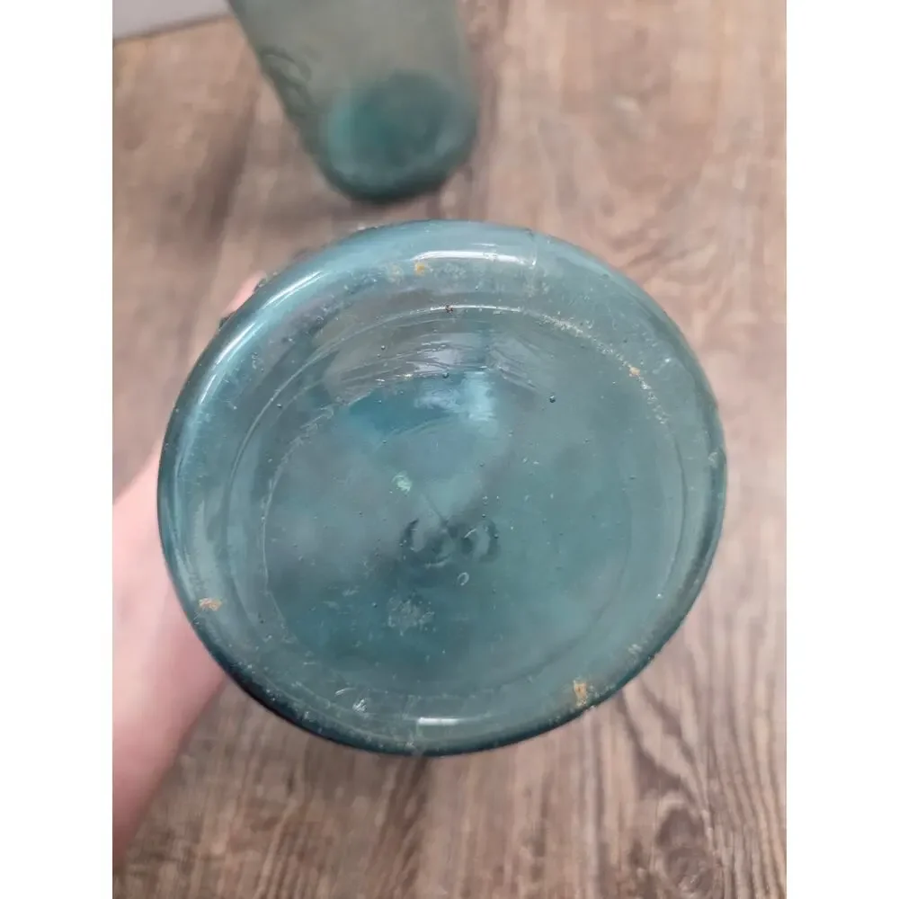 Ball Perfect Mason Jars 8 + 3 Blue Vintage Lot Set of 2 - 7